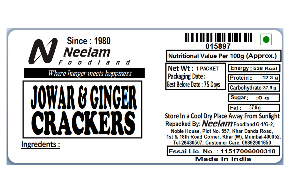 JOWAR & GINGER CRACKERS 125 GM