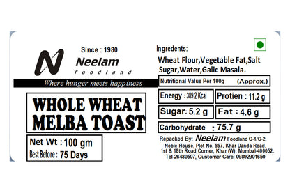 WHOLE WHEAT MELBA TOAST