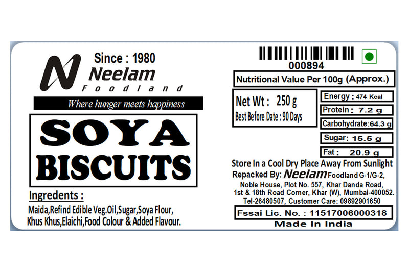 SOYA BISCUITS 250 GM