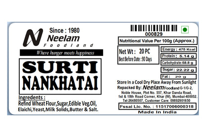 SURTI NANKHATAI COOKIES 20 PIECE