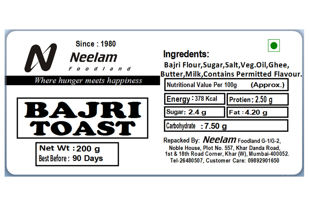 BAJRI TOAST 200 GM