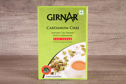 GIRNAR CARDAMOM CHAI LOW SUGAR PREMIX INSTANT 10 SACHETS