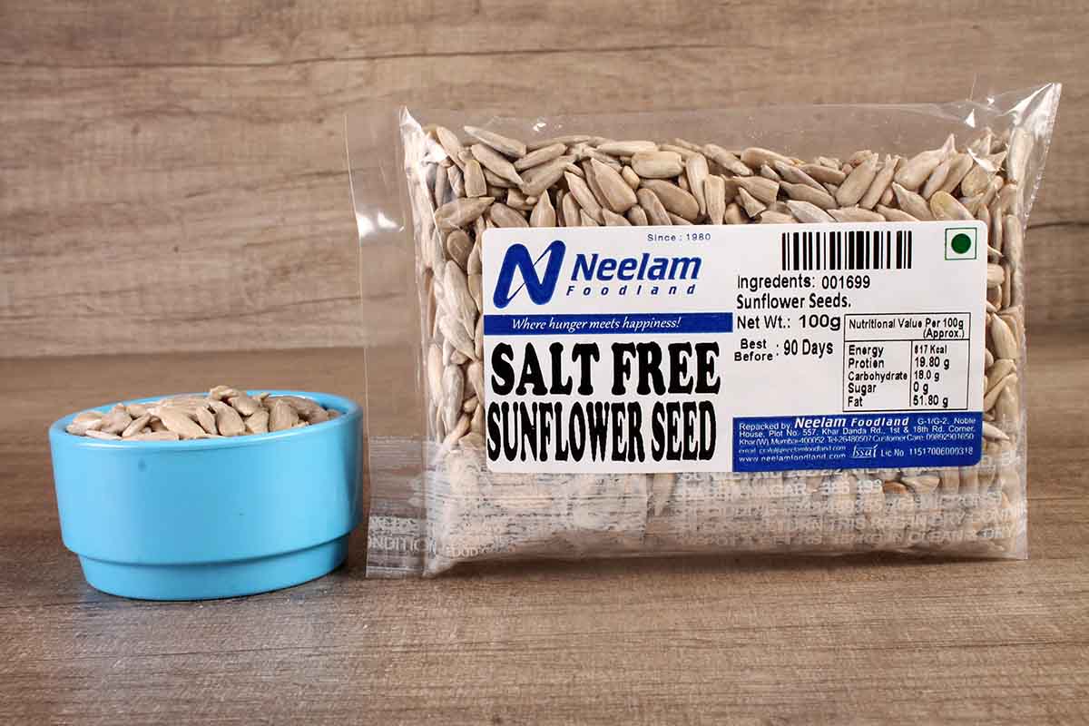 SALT FREE SUNFLOWER SEEDS 100 GM