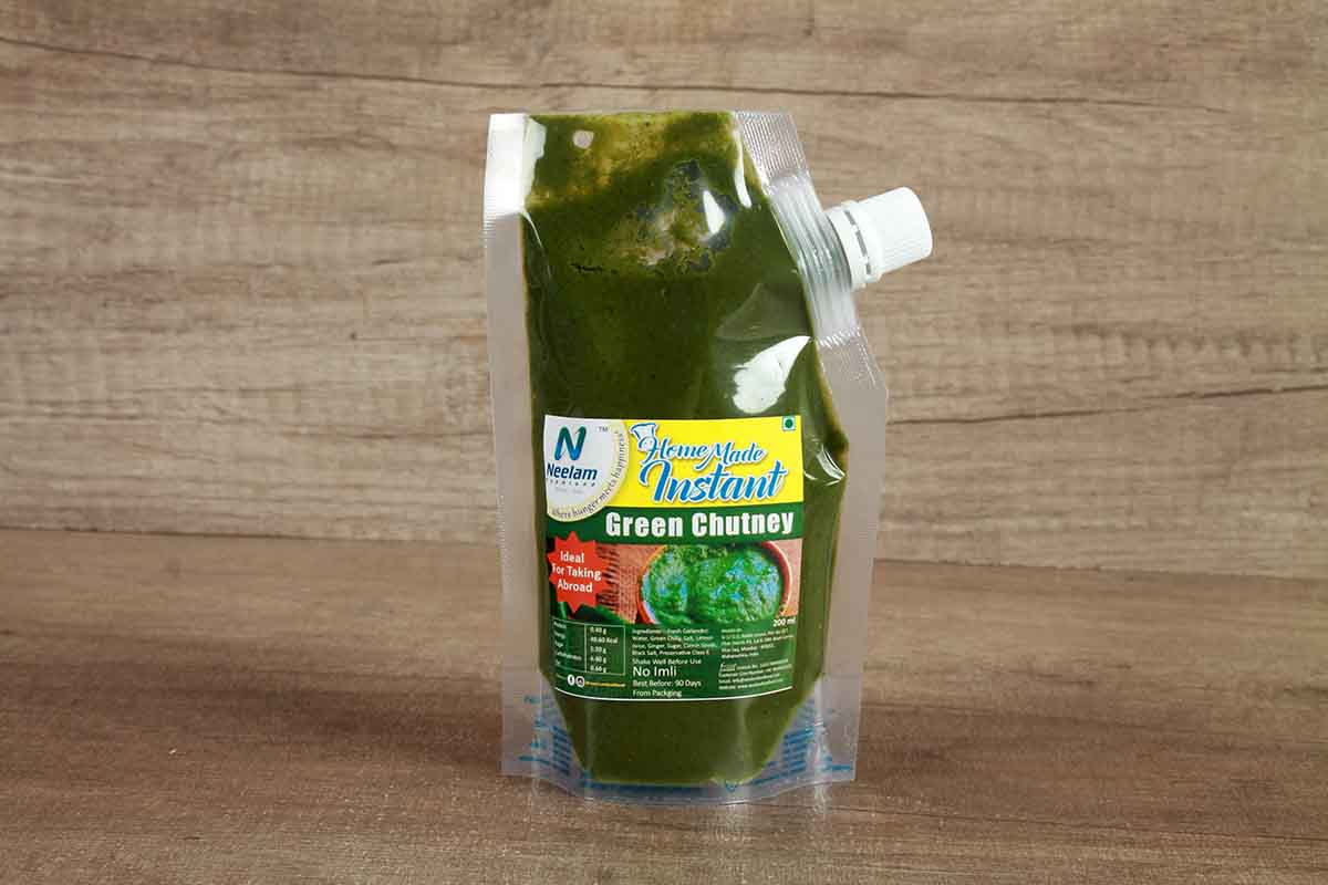 HOME MADE INSTANT GREEN CHUTNEY 200 ML