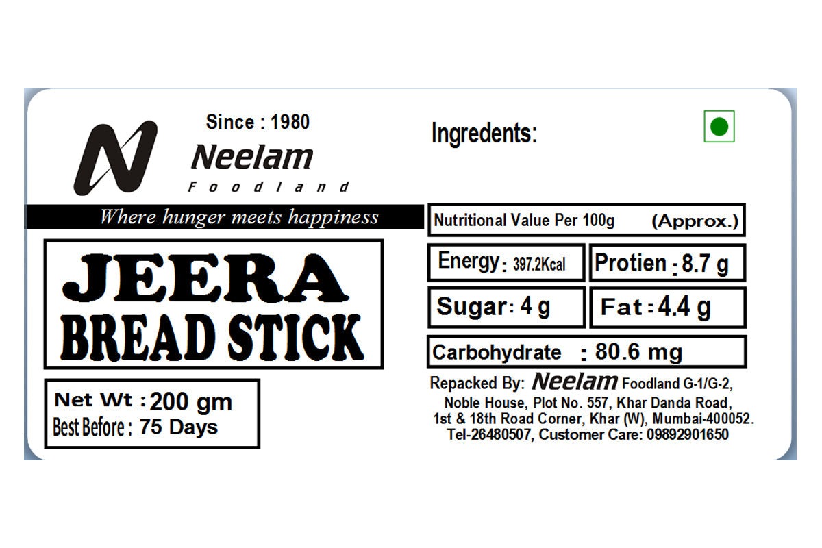 JEERA BREAD STICK 200 GM