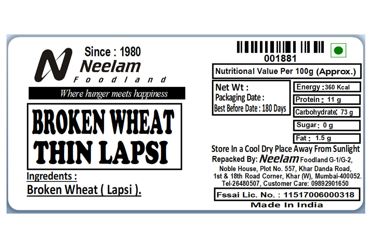 WHEAT BROKEN DALIYA/THIN LAPSI 500 GM