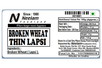 WHEAT BROKEN DALIYA/THIN LAPSI 500 GM