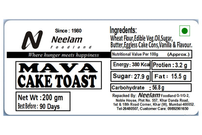 MAVA CAKE TOAST 200 GM